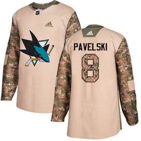 Wholesale Cheap Adidas Sharks #8 Joe Pavelski Camo Authentic 2017 Veterans Day Stitched NHL Jersey
