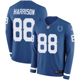 Wholesale Cheap Nike Colts #88 Marvin Harrison Royal Blue Team Color Men\'s Stitched NFL Limited Therma Long Sleeve Jersey
