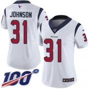 Wholesale Cheap Nike Texans #31 David Johnson White Women's Stitched NFL 100th Season Vapor Untouchable Limited Jersey