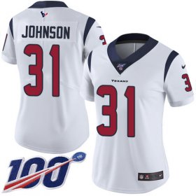 Wholesale Cheap Nike Texans #31 David Johnson White Women\'s Stitched NFL 100th Season Vapor Untouchable Limited Jersey