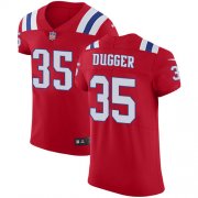 Wholesale Cheap Nike Patriots #35 Kyle Dugger Red Alternate Men's Stitched NFL New Elite Jersey
