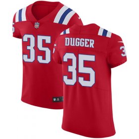 Wholesale Cheap Nike Patriots #35 Kyle Dugger Red Alternate Men\'s Stitched NFL New Elite Jersey