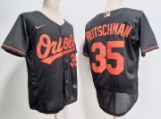 Wholesale Cheap Men's Baltimore Orioles #35 Adley Rutschman Black Stitched Flex Base Nike Jersey