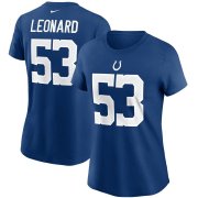 Wholesale Cheap Indianapolis Colts #53 Darius Leonard Nike Women's Team Player Name & Number T-Shirt Royal