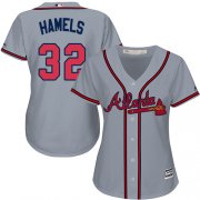 Wholesale Cheap Braves #32 Cole Hamels Grey Road Women's Stitched MLB Jersey