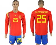 Wholesale Cheap Spain #25 Illarramendi Red Home Long Sleeves Soccer Country Jersey