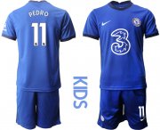 Wholesale Cheap Youth 2020-2021 club Chelsea home 11 blue Soccer Jerseys