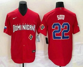 Cheap Men\'s Dominican Republic Baseball #22 Juan Soto 2023 Red World Classic Stitched Jerseys
