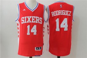 Wholesale Cheap Men\'s Philadelphia 76ers #14 Sergio Rodriguez NEW Red Stitched NBA adidas Revolution 30 Swingman Jersey