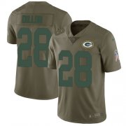Wholesale Cheap Nike Packers #28 AJ Dillon Olive Men's Stitched NFL Limited 2017 Salute To Service Jersey