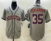Wholesale Cheap Men's Houston Astros #35 Justin Verlander Grey With Patch Stitched MLB Cool Base Nike Jersey