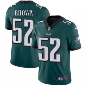 Wholesale Cheap Nike Eagles #52 Asantay Brown Midnight Green Team Color Men\'s Stitched NFL Vapor Untouchable Limited Jersey
