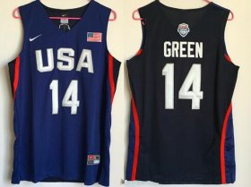 Wholesale Cheap 2016 Olympics Team USA Men\'s #14 Draymond Green Navy Blue Revolution 30 Swingman Basketball Jersey