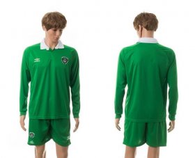 Wholesale Cheap Ireland Blank Green Home Long Sleeves Soccer Country Jersey