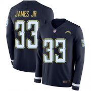 Wholesale Cheap Nike Chargers #33 Derwin James Jr Navy Blue Team Color Men's Stitched NFL Limited Therma Long Sleeve Jersey