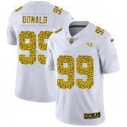 Cheap Men's Los Angeles Rams #99 Aaron Donald 2020 White Leopard Print Fashion Limited Football Stitched Jersey