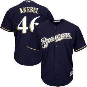 Wholesale Cheap Brewers #46 Corey Knebel Navy blue Cool Base Stitched Youth MLB Jersey