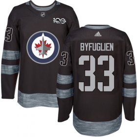 Wholesale Cheap Adidas Jets #33 Dustin Byfuglien Black 1917-2017 100th Anniversary Stitched NHL Jersey