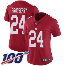 Wholesale Cheap Nike Giants #24 James Bradberry Red Alternate Women\'s Stitched NFL 100th Season Vapor Untouchable Limited Jersey