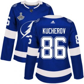 Cheap Adidas Lightning #86 Nikita Kucherov Blue Home Authentic Women\'s 2020 Stanley Cup Champions Stitched NHL Jersey