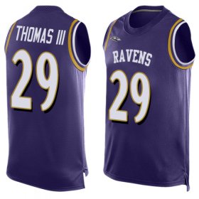 Wholesale Cheap Nike Ravens #29 Earl Thomas III Purple Team Color Men\'s Stitched NFL Limited Tank Top Jersey