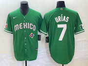 Wholesale Cheap Men's Mexico Baseball #7 Julio Urias Green 2023 World Baseball Classic Stitched Jersey