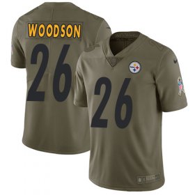 Wholesale Cheap Nike Steelers #26 Rod Woodson Olive Men\'s Stitched NFL Limited 2017 Salute to Service Jersey