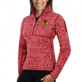 Wholesale Cheap Chicago Redhawks Antigua Women\'s Fortune 1/2-Zip Pullover Sweater Red