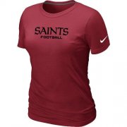 Wholesale Cheap Women's Nike New Orleans Saints Sideline Legend Authentic Font T-Shirt Red