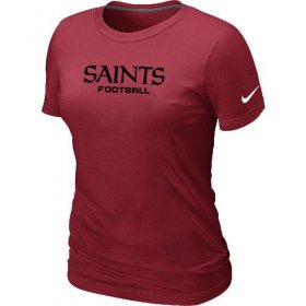 Wholesale Cheap Women\'s Nike New Orleans Saints Sideline Legend Authentic Font T-Shirt Red