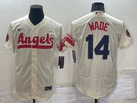 Wholesale Cheap Men\'s Los Angeles Angels #14 Tyler Wade Cream 2022 City Connect Flex Base Stitched Jersey
