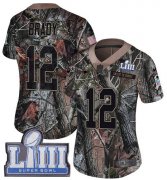 Wholesale Cheap Nike Patriots #12 Tom Brady Camo Super Bowl LIII Bound Women's Stitched NFL Limited Rush Realtree Jersey