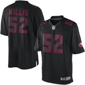Wholesale Cheap Nike 49ers #52 Patrick Willis Black Men\'s Stitched NFL Impact Limited Jersey