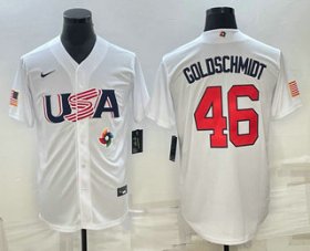Cheap Men\'s USA Baseball #46 Paul Goldschmidt 2023 White World Baseball Classic Stitched Jersey