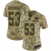 Wholesale Cheap Nike Browns #53 Joe Schobert Camo Women's Stitched NFL Limited 2018 Salute to Service Jersey