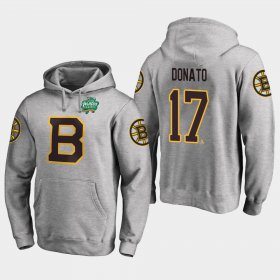 Wholesale Cheap Bruins #17 Ryan Donato Gray 2018 Winter Classic Fanatics Primary Logo Hoodie
