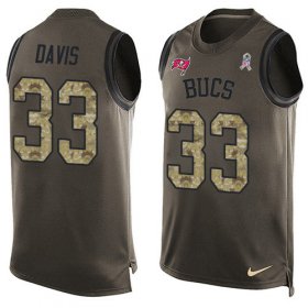 Wholesale Cheap Nike Buccaneers #33 Carlton Davis III Green Men\'s Stitched NFL Limited Salute To Service Tank Top Jersey