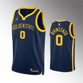 Wholesale Cheap Men\'s Golden State Warriors #0 Donte DiVincenzo Navy Statement EditionStitched Jersey