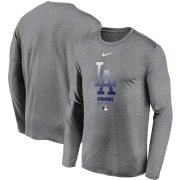 Wholesale Cheap Men's Los Angeles Dodgers Nike Charcoal Authentic Collection Legend Performance Long Sleeve T-Shirt
