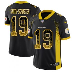 Wholesale Cheap Nike Steelers #19 JuJu Smith-Schuster Black Team Color Men\'s Stitched NFL Limited Rush Drift Fashion Jersey