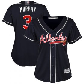 Wholesale Cheap Braves #3 Dale Murphy Navy Blue Alternate Women\'s Stitched MLB Jersey