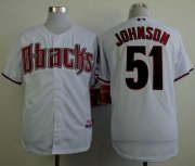 Wholesale Cheap Diamondbacks #51 Randy Johnson White Cool Base Stitched MLB Jersey