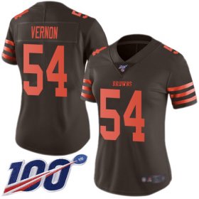 Wholesale Cheap Nike Browns #54 Olivier Vernon Brown Women\'s Stitched NFL Limited Rush 100th Season Jersey