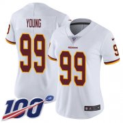 Wholesale Cheap Nike Redskins #99 Chase Young White Women's Stitched NFL 100th Season Vapor Untouchable Limited Jersey
