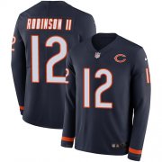 Wholesale Cheap Nike Bears #12 Allen Robinson II Navy Blue Team Color Men's Stitched NFL Limited Therma Long Sleeve Jersey