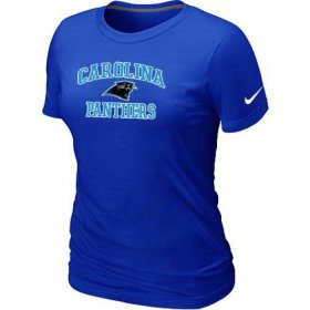 Wholesale Cheap Women\'s Nike Carolina Panthers Heart & Soul NFL T-Shirt Blue