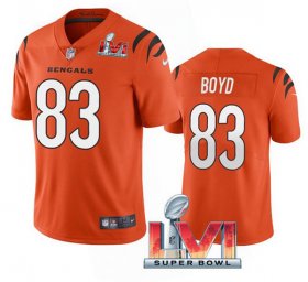 Wholesale Cheap Men\'s Cincinnati Bengals #83 Tyler Boyd 2022 Orange Super Bowl LVI Vapor Limited Stitched Jersey