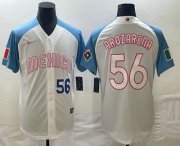 Cheap Men's Mexico Baseball #56 Randy Arozarena Number 2023 White Blue World Classic Stitched Jerseys