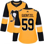 Wholesale Cheap Adidas Penguins #59 Jake Guentzel Gold Alternate Authentic Women's Stitched NHL Jersey