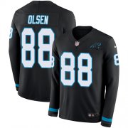 Wholesale Cheap Nike Panthers #88 Greg Olsen Black Team Color Men's Stitched NFL Limited Therma Long Sleeve Jersey